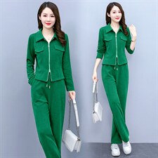 休闲运动套装女2025新款春秋时尚高端品牌妈妈洋端庄大气质两件套，女装套装/套裙，依如秀(原杭风阁)