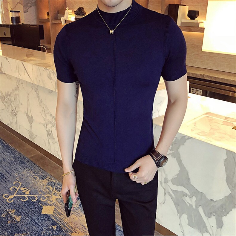 M01/p45针织衫毛衣男早秋男士半高领纯色修身内搭打底衫线衣,男装针织衫/毛衣,电商D303