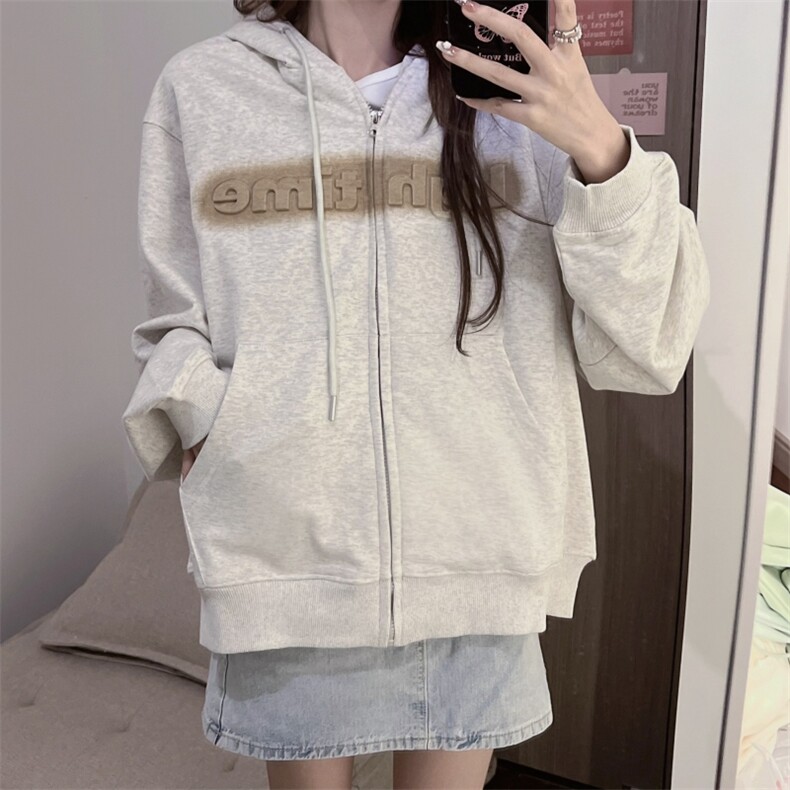 潮牌卫衣设计感刺绣上衣秋冬韩版宽松情侣开衫连帽卫衣E567-P40,男装卫衣,星座911-2(原星座613-2）
