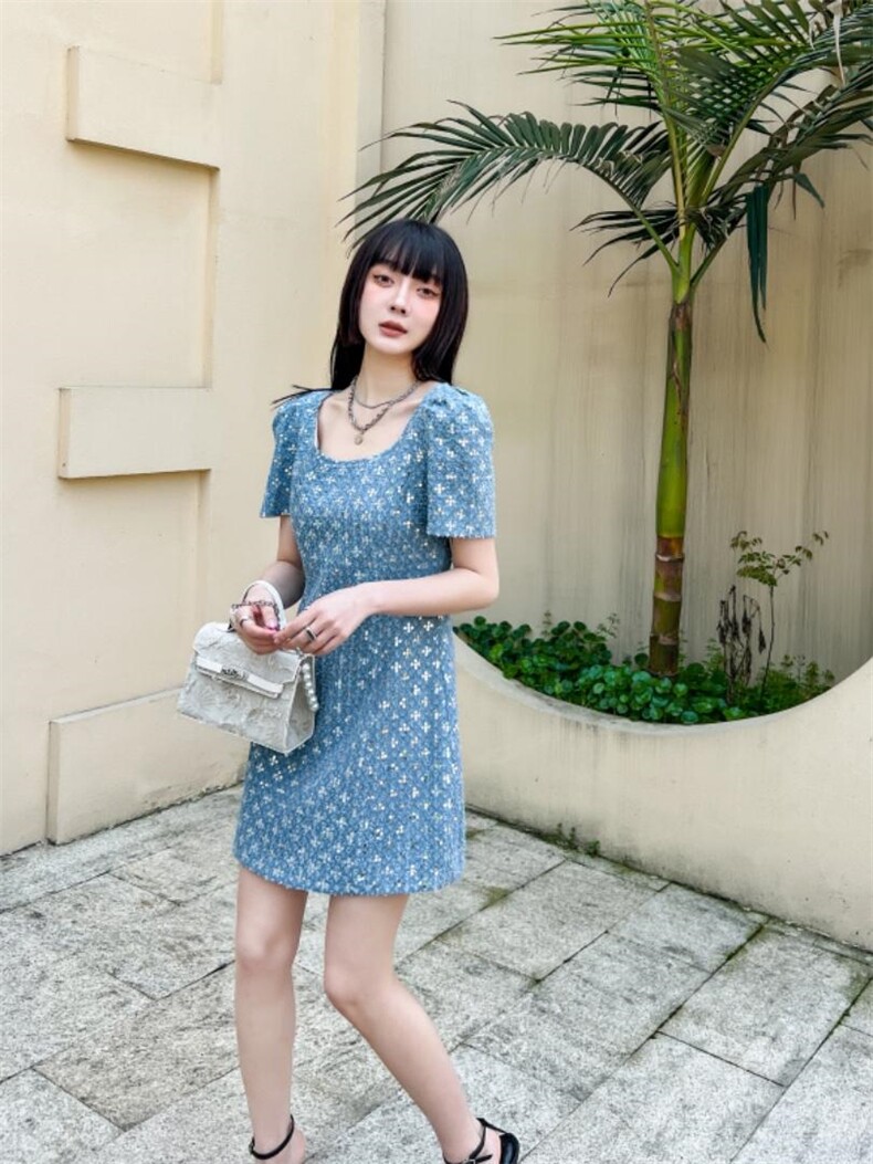 重工连衣裙，女装连衣裙，米壹(1F)