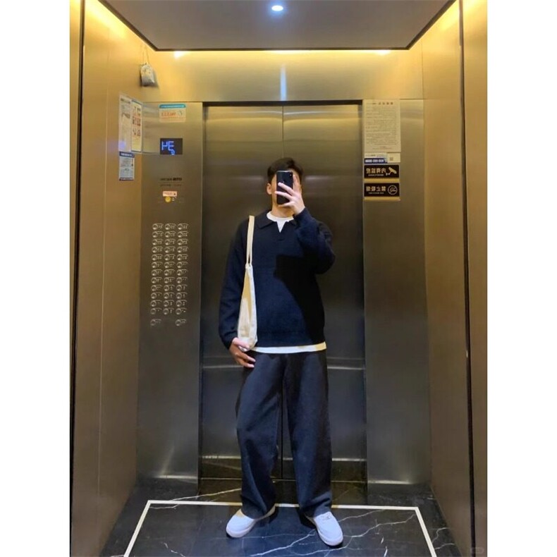 Polo领毛衣男宽松潮牌高级感打底针织衫线衣MY6001特P40,男装T恤,星座908-1