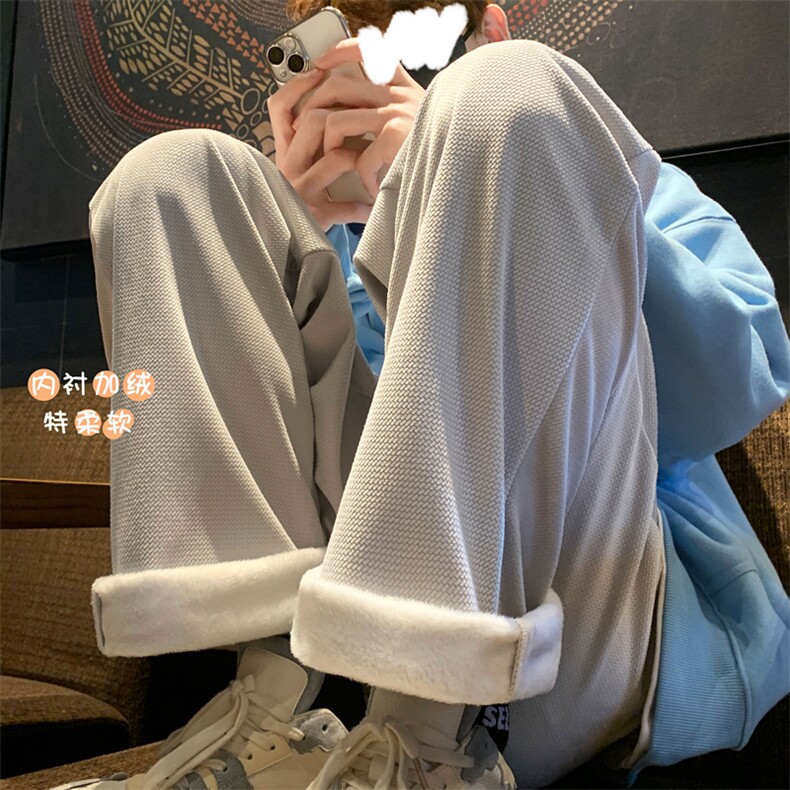 XZ616 冬季新华夫格提花面料加绒加厚休闲裤 TY442 P65控78图片