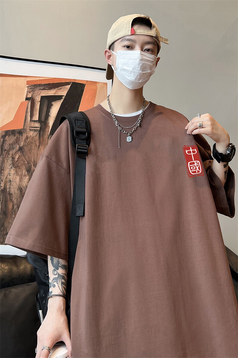 量大优可提供视频2024夏季新美式短袖T恤D223A-T24126-P18,男装T恤,电商019-1