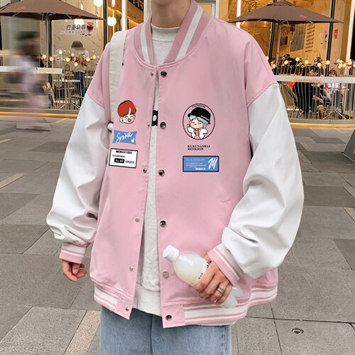 主推！2023春季新款男士撞色棒球服百搭情侣外套JK305P60,男装夹克,电商B220
