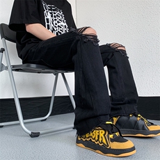 美式高街ins小众破洞牛仔裤货号K751P60，男装牛仔裤，电商A063