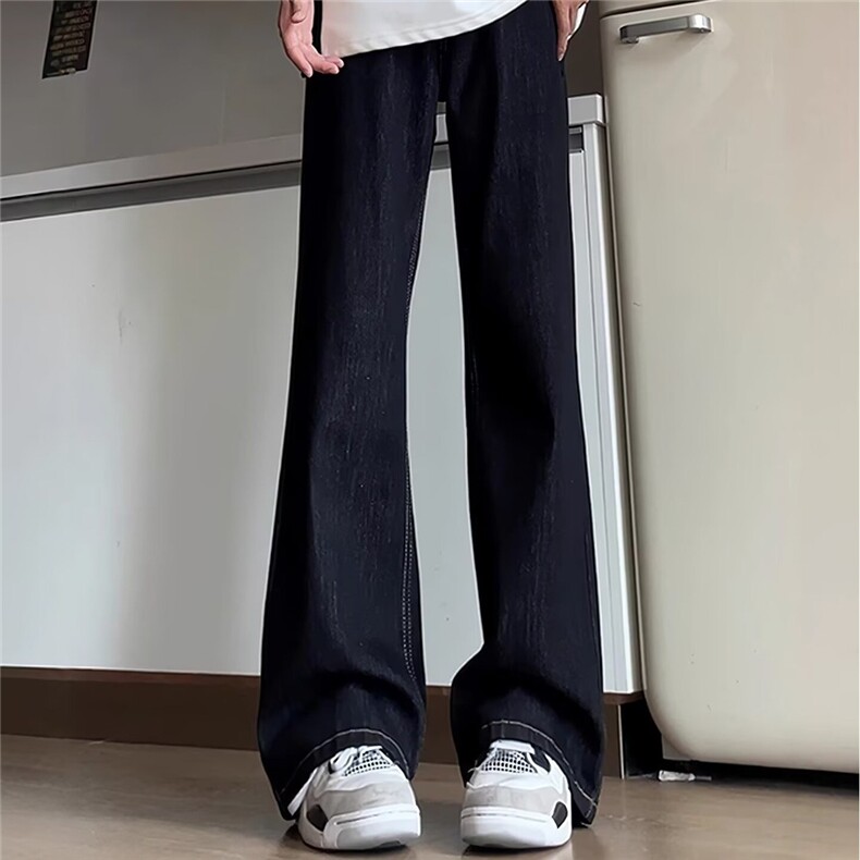 高腰慵懒阔腿牛仔裤2025新款显高显瘦宽松小个子拖地长裤子图片