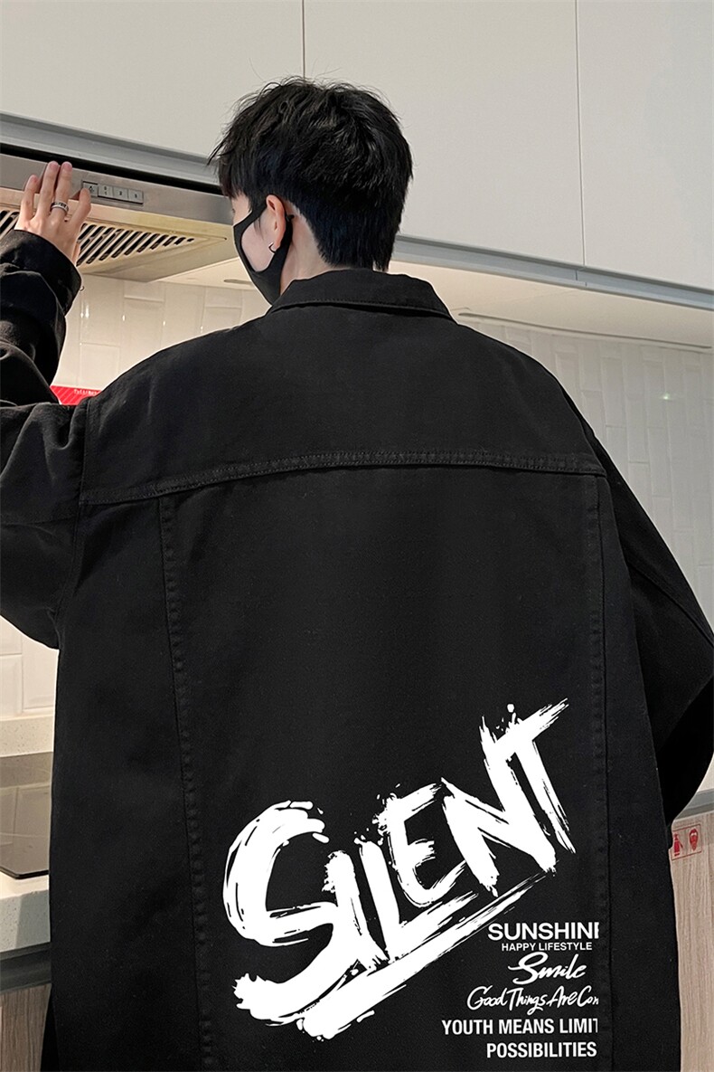 牛仔夹克男大码牛仔外套男茄克NJ77343-P60加绒款-P75,男装夹克,电商A040