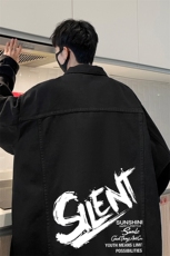 牛仔夹克男大码牛仔外套男茄克NJ77343-P60加绒款-P75，男装夹克，电商A040
