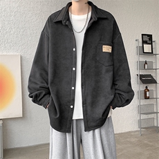 8XL-M秋冬款加绒加厚衬衫男做旧脏脏保暖外套大码衬衣CS29002P65，男装衬衫，电商B312
