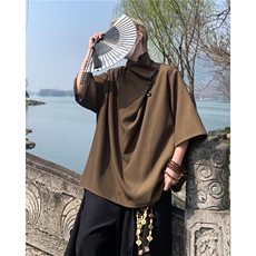 小众设计纽扣衬衫新中式高级感不规则衬衫A061-EC50268-P45，男装衬衫，电商A061
