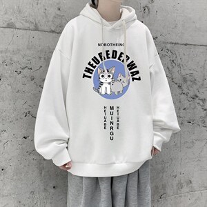WY2160-P35 纯棉连帽卫衣男大码运动帽衫宽松薄外套男图片
