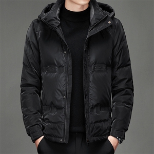 连帽休闲羽绒服男冬款中年保暖外套爸爸装上衣外套BJY08210-P205图片