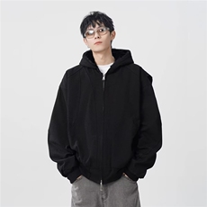 逃离光覆南美式cleanfit拼接设计彷麂皮高级感夹克短宽秋冬外套，男装夹克，星座813-2