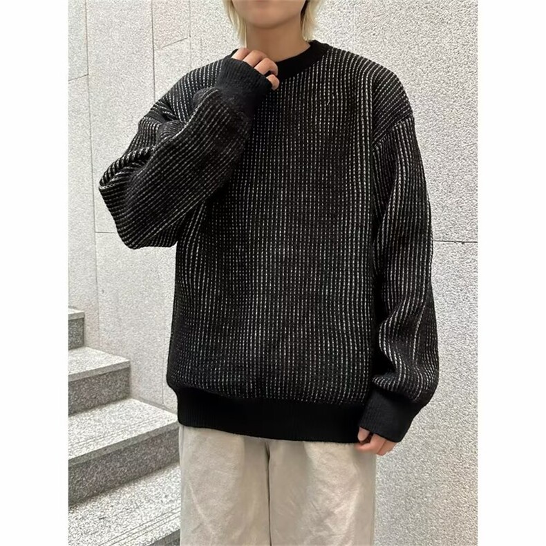 圆领条纹毛衣男款秋冬新款时尚套头针织衫宽松百搭上衣服ME1112,男装针织衫/毛衣,星座1116A-1（原606A）