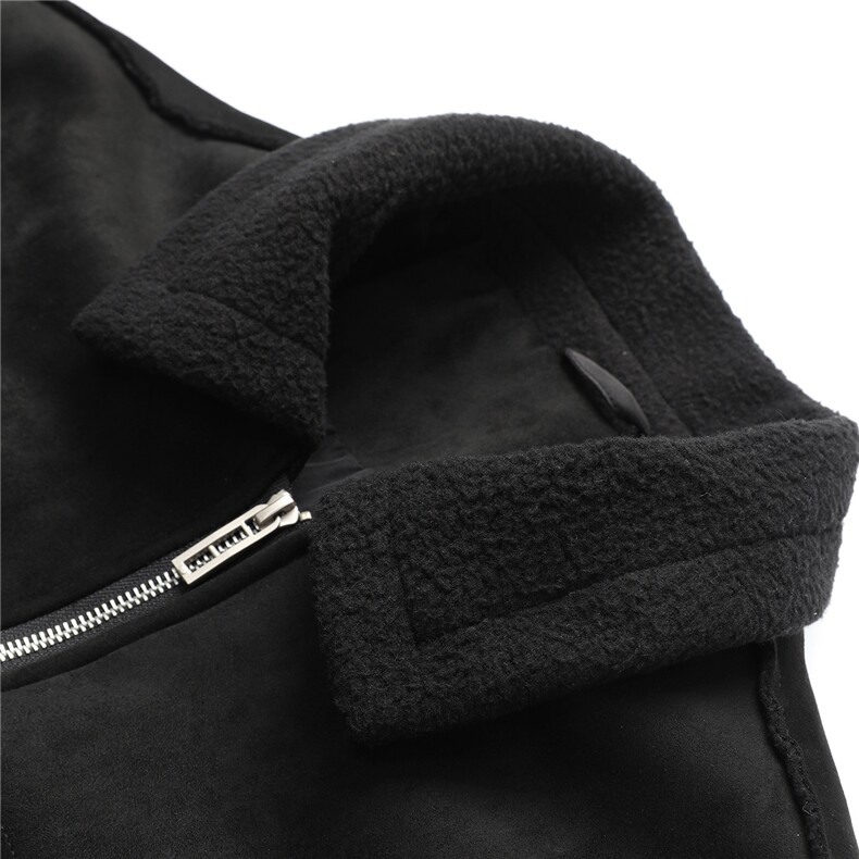 白底图麂皮绒夹克外套秋冬短款毛领冬季加厚A236-JK612-P160,男装夹克,电商A236