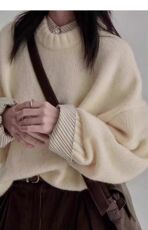 2025年秋季新款百搭女士半高针织衫，女装针织衫/毛衣，硕彦羊绒