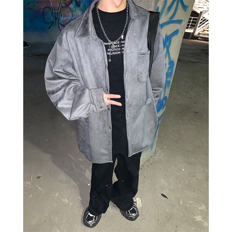 春秋衬衫小众夹克麂皮绒外套港风大码上衣潮1016-1CS70P68K89,男装夹克,星座1016-1（原电商B408-1）