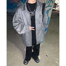 春秋衬衫小众夹克麂皮绒外套港风大码上衣潮1016-1CS70P68K89，男装夹克，星座1016-1（原电商B408-1）