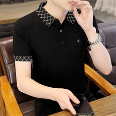 7961-P60夏季休闲时尚短袖毛衣男打底衫欧货T恤潮牌针织衫，男装T恤，电商D310B-1