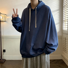 wassuphappy连帽卫衣男款春秋季潮牌复古慵懒风上衣情侣休闲外套，男装卫衣，电商A040