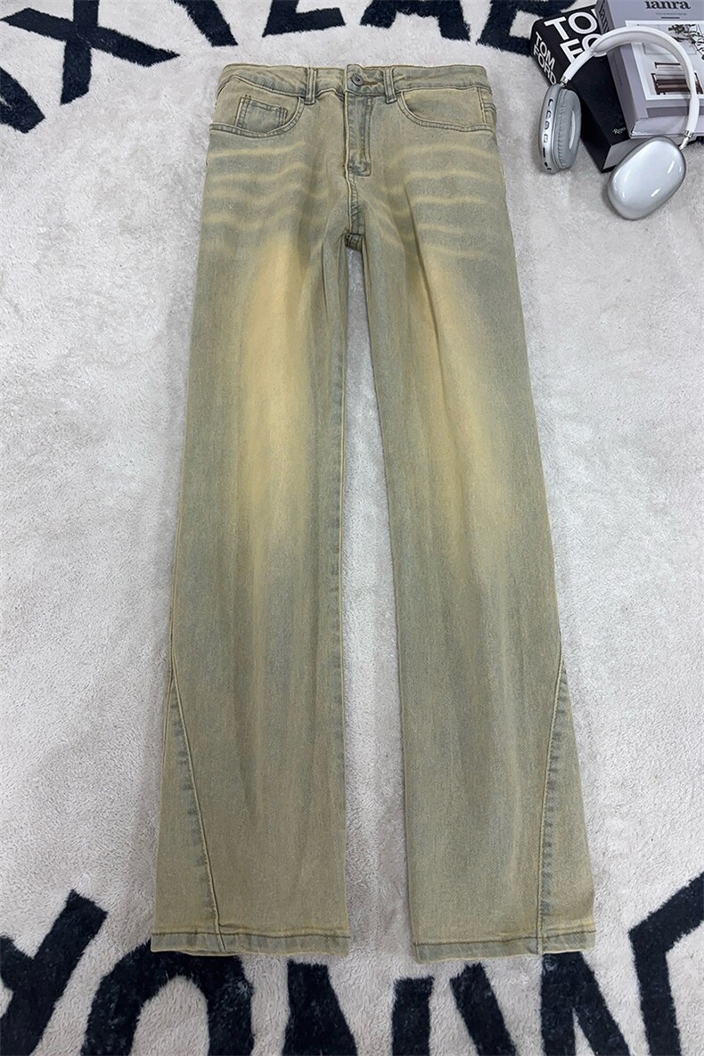 B221美式ins高街纯色修身微喇弹力牛仔裤LK26654-特P38控68,男装牛仔裤,电商B221