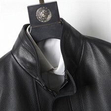 K-Z22132翻领绵羊皮修身皮夹克男士外套皮衣秋冬P700，男装皮衣，电商B360