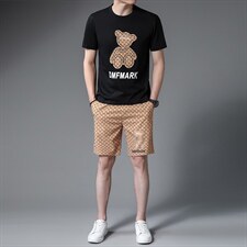 C519709钱塘2020-2夏季直播精品主推男士套装潮流P120，男装休闲套装，钱塘207-2