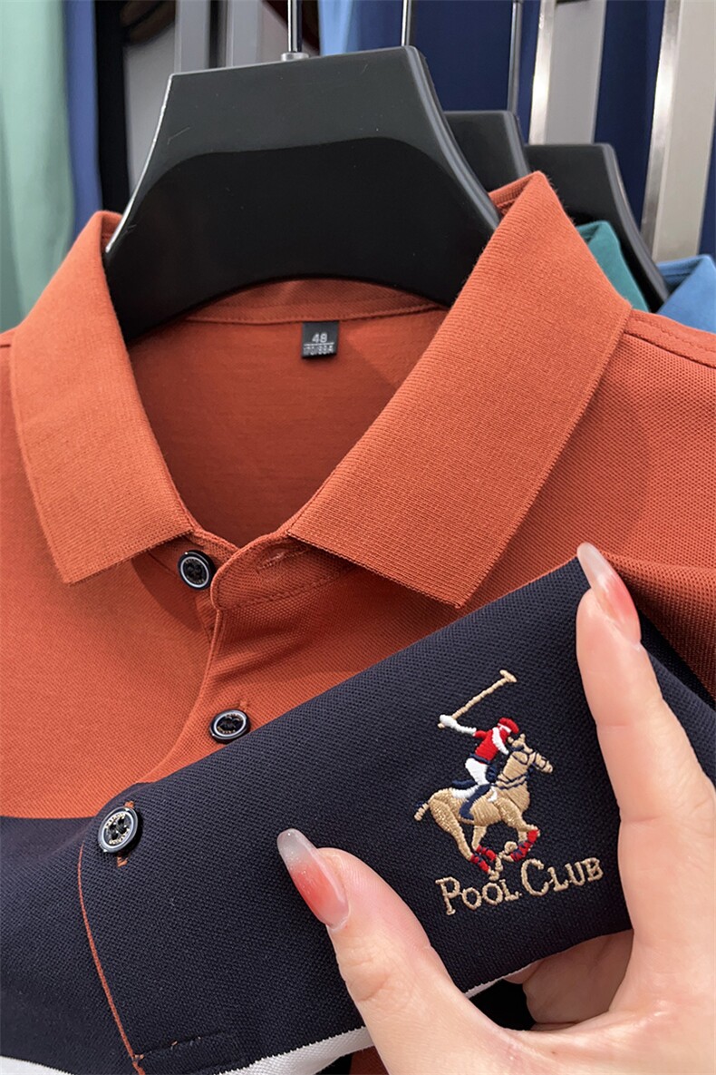 polo衫男士短袖纯t恤男商务休闲翻领衣服男装2023夏季新款潮流,男装T恤,电商B212（原钱塘6029）