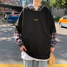 卫衣宽松慵懒风连帽ins潮牌港风学生潮假两件炸街外套W1559-P30，男装卫衣，星座512-4