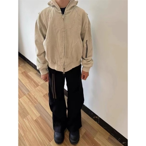 秋冬美式复古解构连帽工装外套青少年街头宽松休闲水洗夹克上衣潮图片
