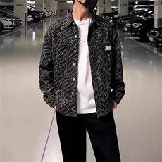 牛仔衬衫男秋季新款潮牌宽松水洗做旧工装夹克外套JK31-P57，男装夹克，星座208-5