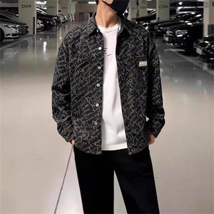 牛仔衬衫男秋季新款潮牌宽松水洗做旧工装夹克外套JK31-P57图片