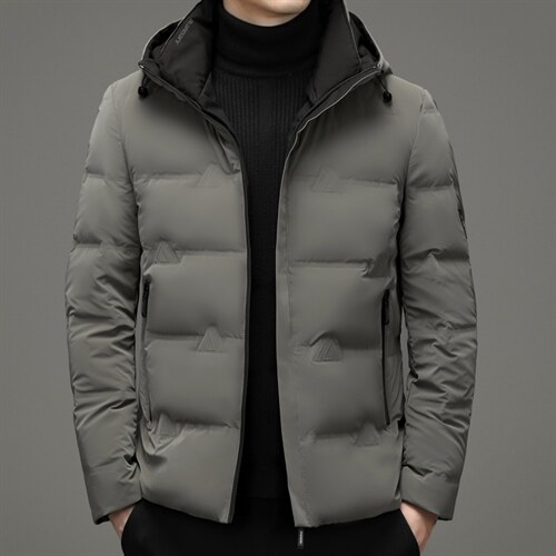 2023冬季白鸭绒连帽短款羽绒服男中年装加厚保暖外套XXH9601-P225图片