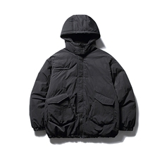 南夏乔装2025冬款纯色立体大口袋连帽羽绒服日系复古宽松面包服男，男装羽绒服，电商S006（B521）