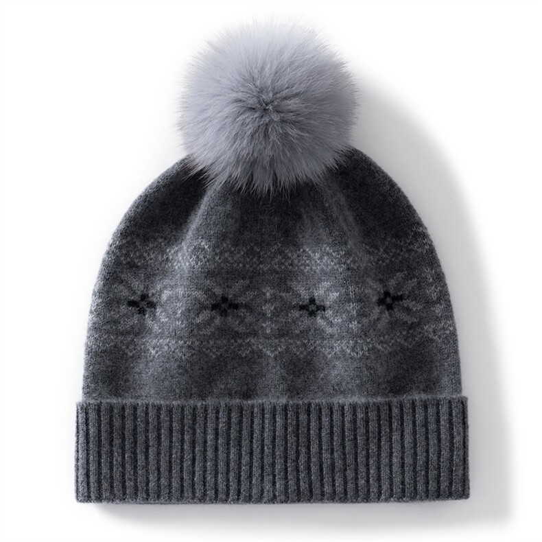 2025年秋季时尚羊绒帽提花毛钱，帽子，臻歆羊绒