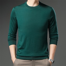 长袖t恤男士商务休闲羊毛卫衣中年爸爸装圆领上衣打底衫潮T，男装卫衣，电商B212（原钱塘6029）