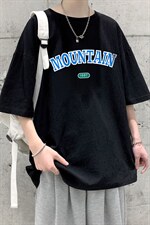 YT26231-P30亚短袖t恤男大码五分袖男宽松七分袖港风模特，男装T恤，电商A040