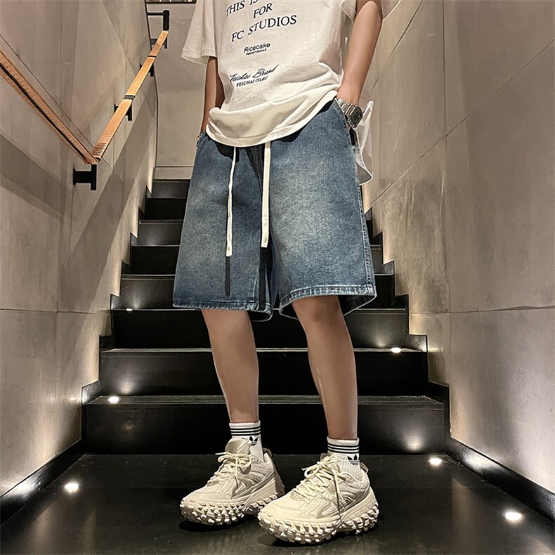 牛仔短裤宽松休闲潮流高街学生五分裤DK502P45,男装牛仔裤,电商D325
