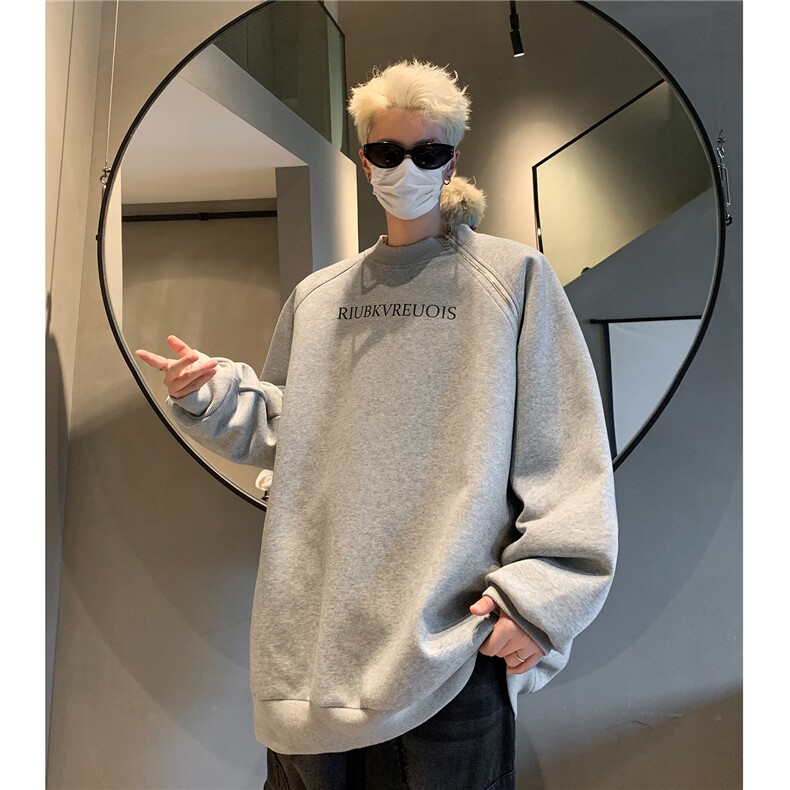 港风新品美式设计感半拉链重磅情侣卫衣外套上衣男女G1091P58,女装短外套,电商A339