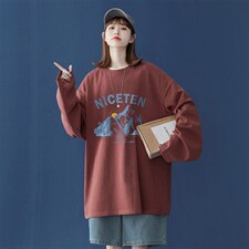 2023秋季创意印花上衣女纯棉潮休闲宽松打底情侣款NQY594TP20,男装T恤,电商A102-1