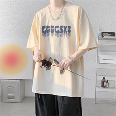 已注册/夏季内景纯棉嘻哈炸街圆领短袖T恤男宽松体恤衫DT9696/P25，男装T恤，电商B316