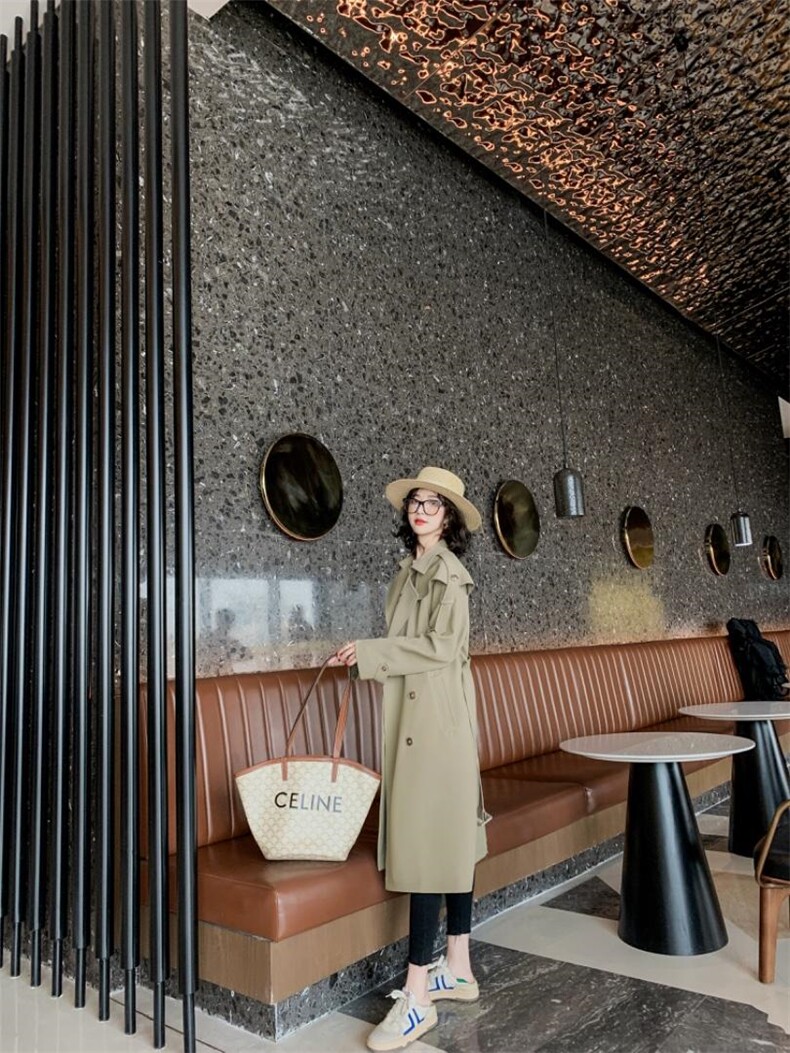 欧版长风衣，女装风衣，卡西姆