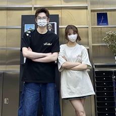 万针全刺绣工艺抖音得物高品质260克重磅纯棉双纱美式高街短袖T恤，男装T恤，电商A486