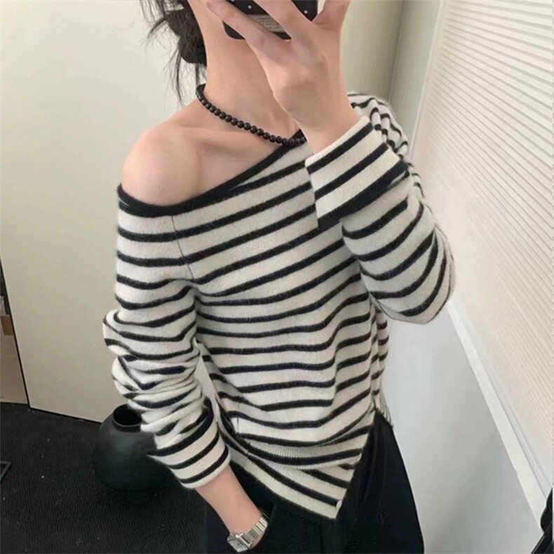 女士秋冬羊毛衫纯色条纹简约羊毛,女装羊毛衫,泰沅羊绒