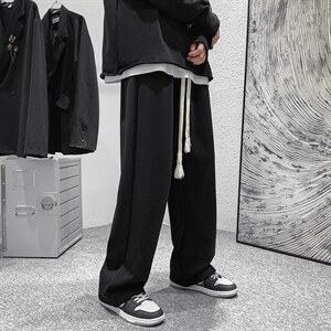爆卖100万+ 纯棉包边品质升级 大码情侣编织抽绳休闲裤男K2128P50图片