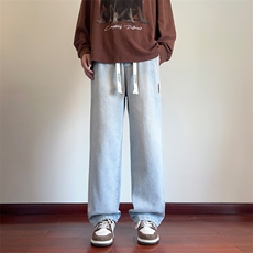特批牛仔裤男冬季宽松直筒休闲加厚秋冬长裤子J8055-P40/加绒P50，男装牛仔裤，星座509