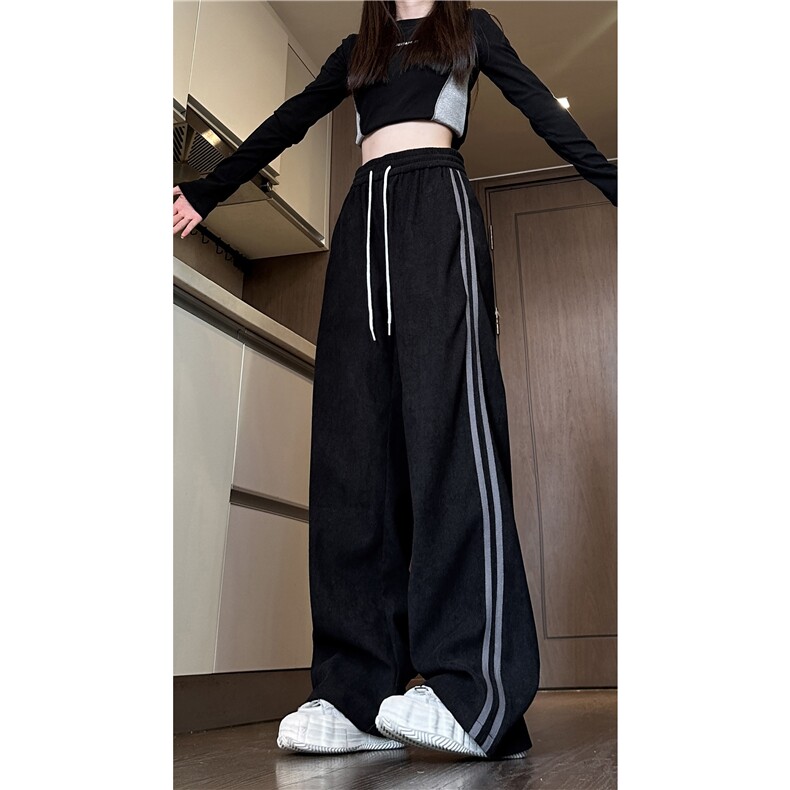 抖音品质秋季新款潮流条纹灯芯绒宽松休闲裤B315-K822-特p35控68,男装休闲裤,电商B315