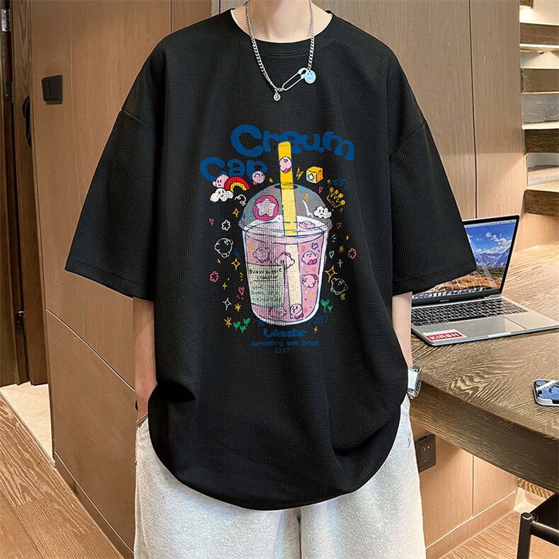 华夫格t恤男短袖男大码五分袖 酒店风 HT73332-P22图片