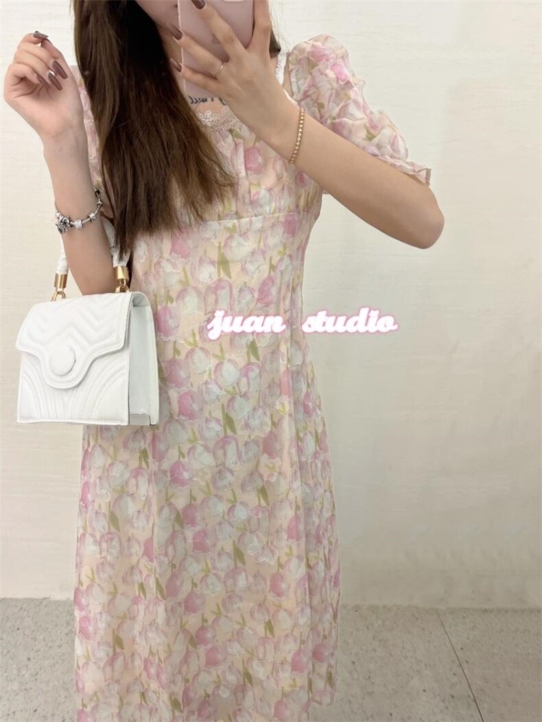 郁金香连衣裙，女装连衣裙，JUAN