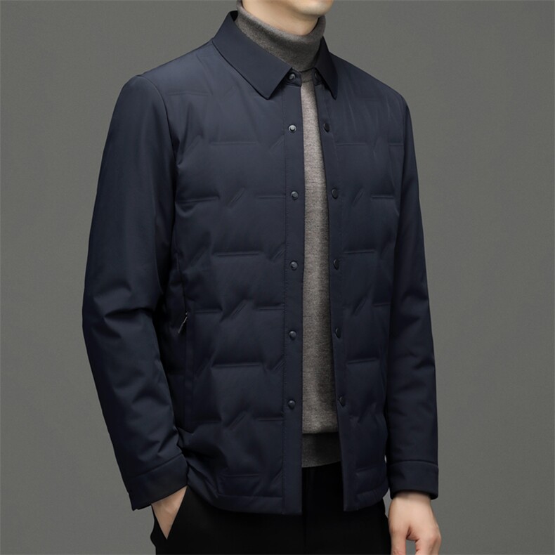 CDN22867钱塘2020-2秋冬中老年男士商务休闲翻领羽绒服外套P245,男装羽绒服,钱塘207-2